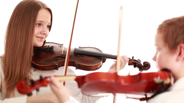 Teenagers Playing the Violin Teenagers Playing the Violin