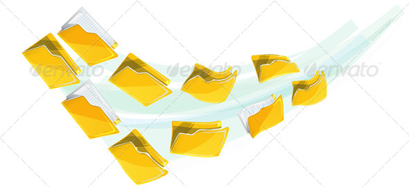 Folder Sweeping Away - Illustration