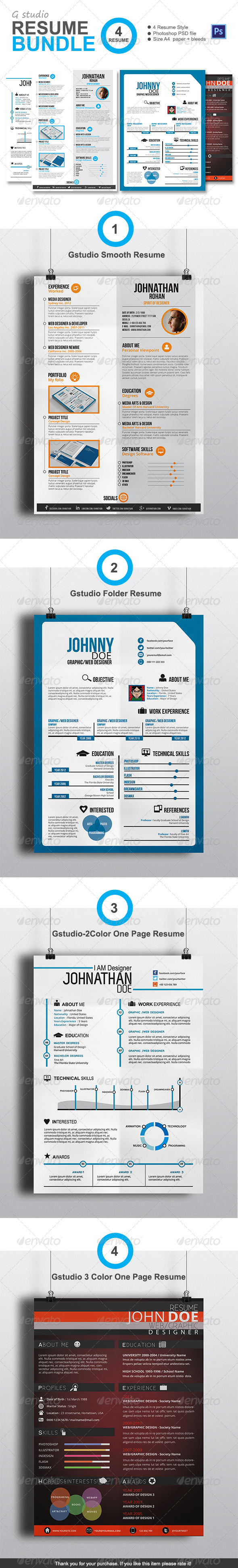 Gstudio Resume Bundle - Resumes Stationery