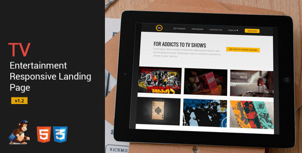 Tv-Entertainment Responsive Landing Page