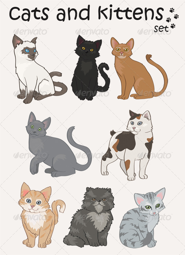 Cats and Kittens Set Cats and Kittens Set