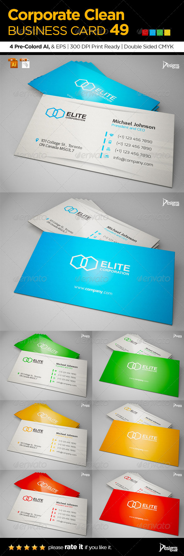 Corporate Clean Business Card 49 Corporate Clean Business Card 49