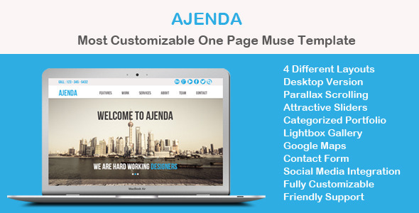 Ajenda - Multi-purpose One Page Muse Template