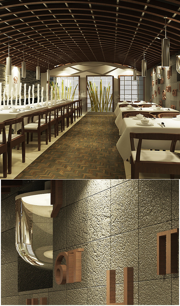 Restaurant Interior 3D model - 3DOcean Item for Sale