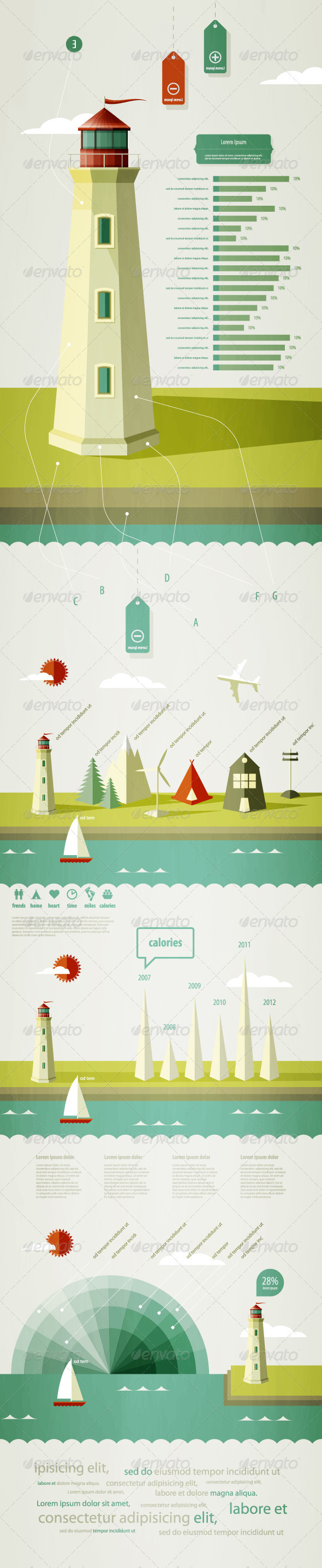 GraphicRiver Infographics elements with a lighthouse 669890 GraphicRiver Infographics elements with a lighthouse 669890