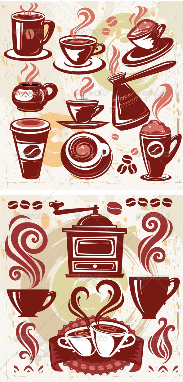Set of Coffee Symbols Set of Coffee Symbols