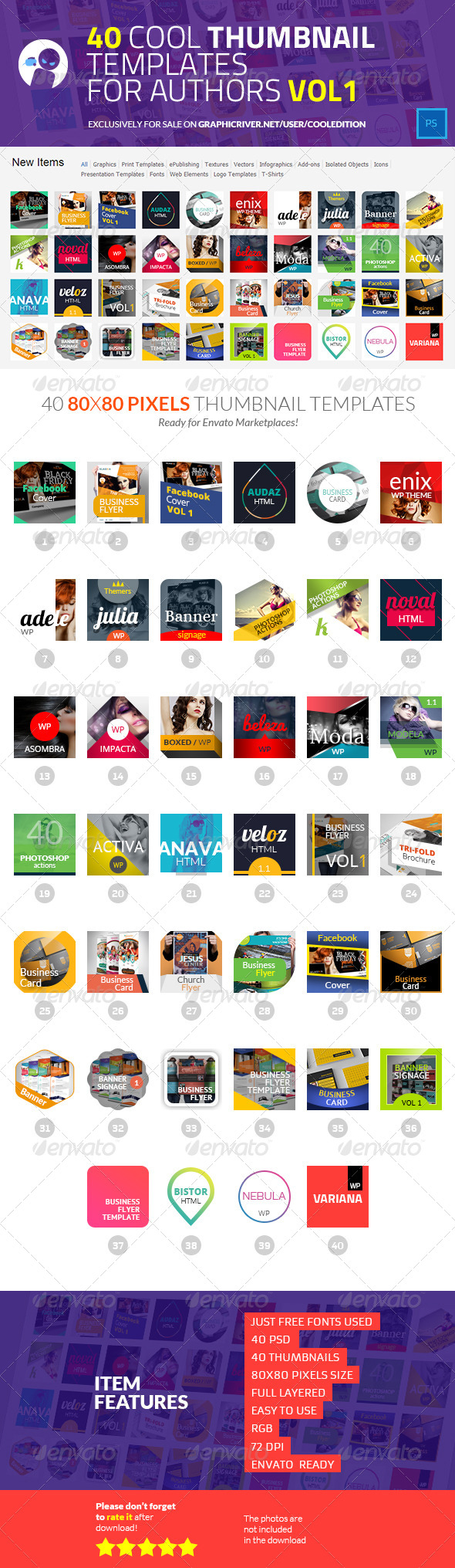 40 Cool Thumbnail Templates for Authors VOL1 40 Cool Thumbnail Templates for Authors VOL1