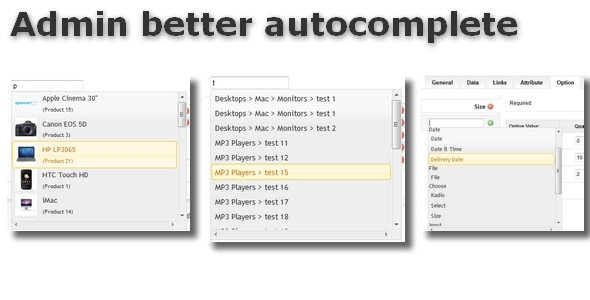 Admin better autocomplete for OpenCart