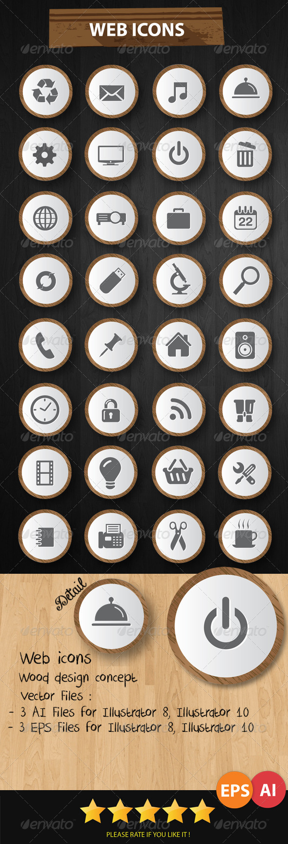 Web Icons Wood Style Web Icons Wood Style