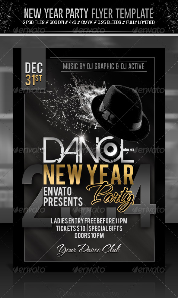 New Year Dance Party Flyer New Year Dance Party Flyer