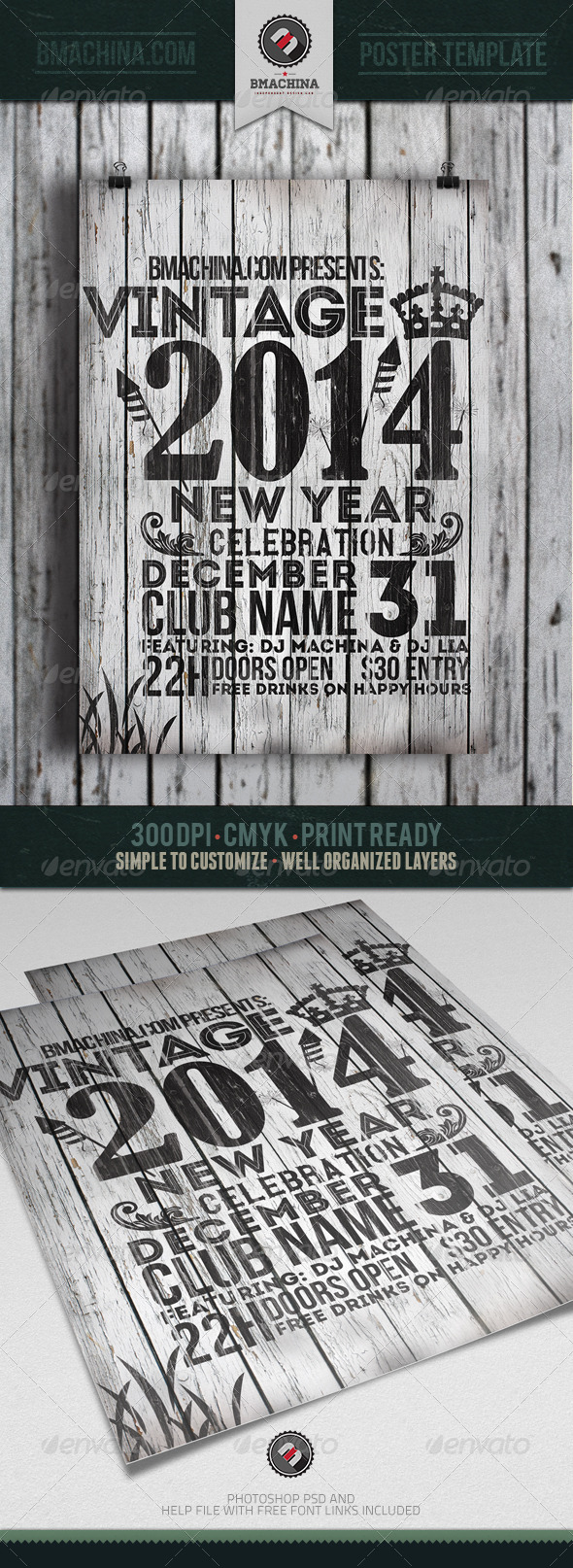 Vintage New Year s Flyer Template Vintage New Year s Flyer Template
