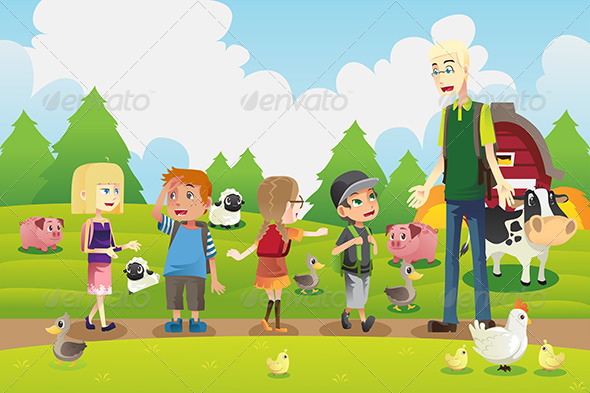 Kids on a Field Trip to a Farm Kids on a Field Trip to a Farm