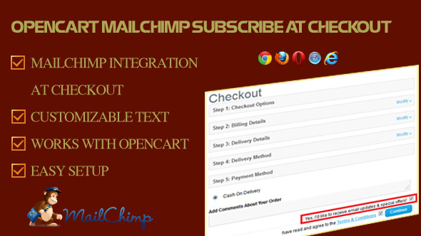 MailChimp Subscribe at Checkout for OpenCart MailChimp Subscribe at Checkout for OpenCart