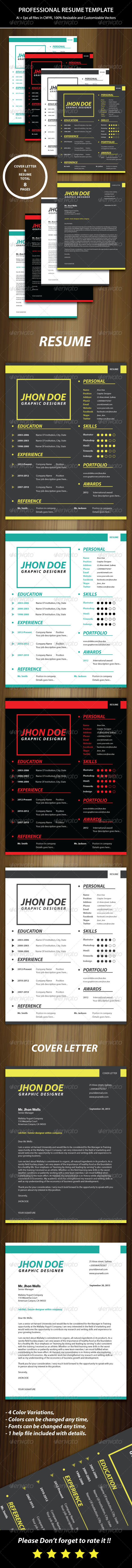 2 Pages Professional Resume Template