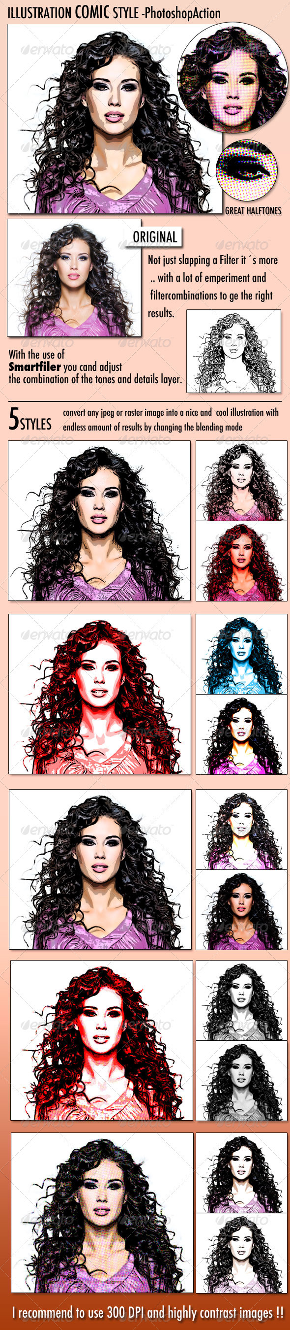 Illustration Comic Style - Photo Effects Actions