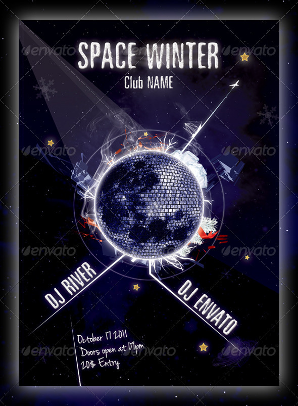 Space Winter Flyer Template - Clubs & Parties Events