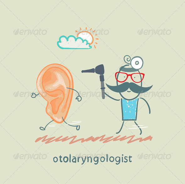 otolaryngologist catching sore ear