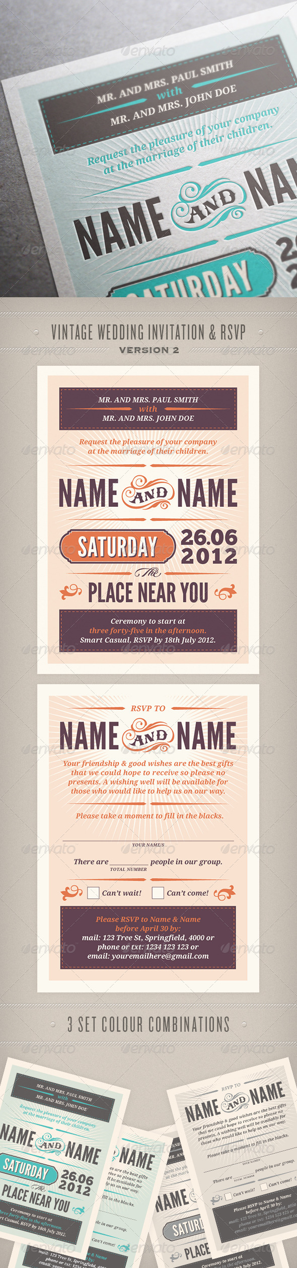 Rustic Wedding Invitation & RSVP