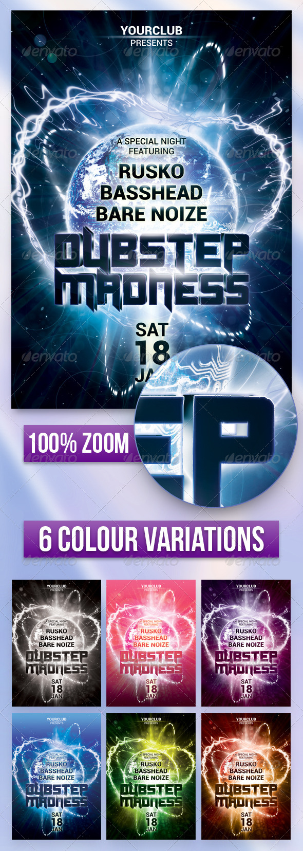 A5 Dubstep Madness Club Flyer Poster 7 in 1 A5 Dubstep Madness Club Flyer Poster 7 in 1