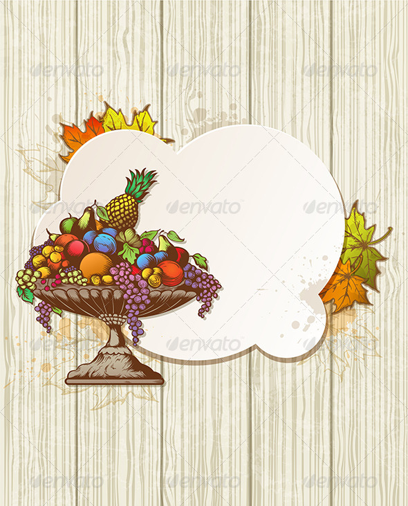 Vintage Banner with Fruits