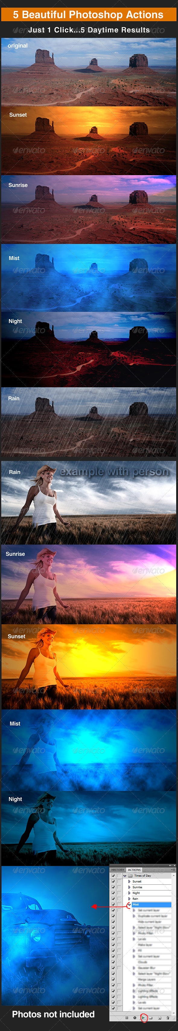 Photoshop Daytime Action Set - Photo Effects Actions