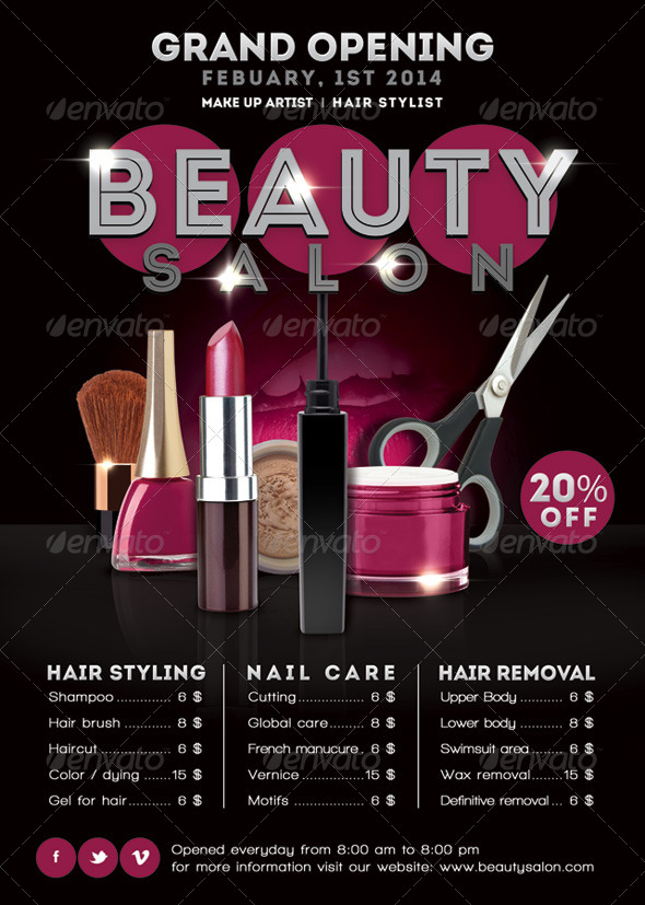 Flyer Beauty Salon Opening Promoting