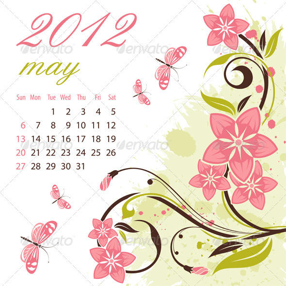 Calendar for 2012 May Calendar for 2012 May