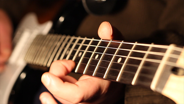 Fingers Play on Electric Guitar Fingers Play on Electric Guitar