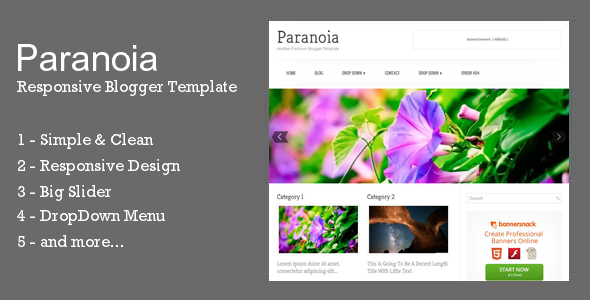 Paranoia Responsive Blogger Template