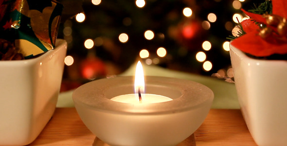 Candle And Christmas Tree