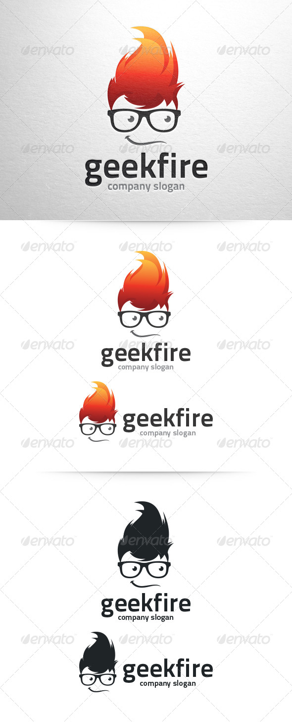 Geek Fire Logo Template