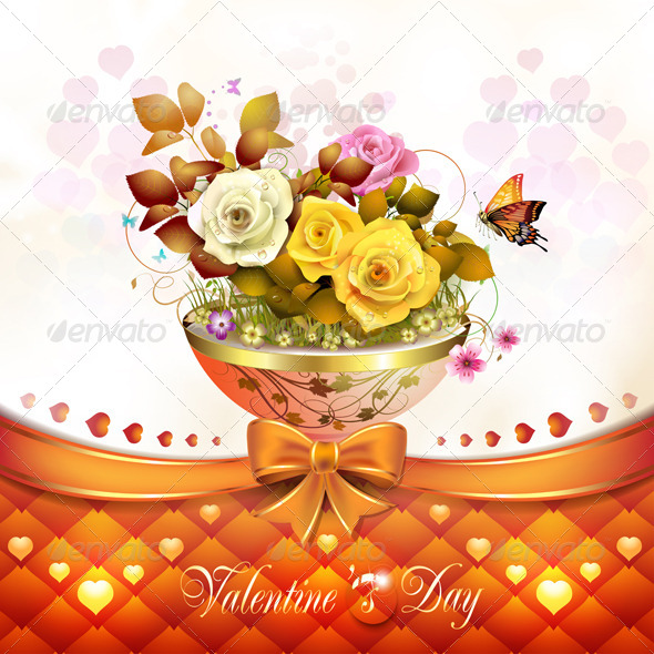 Roses with Orange Bow Roses with Orange Bow