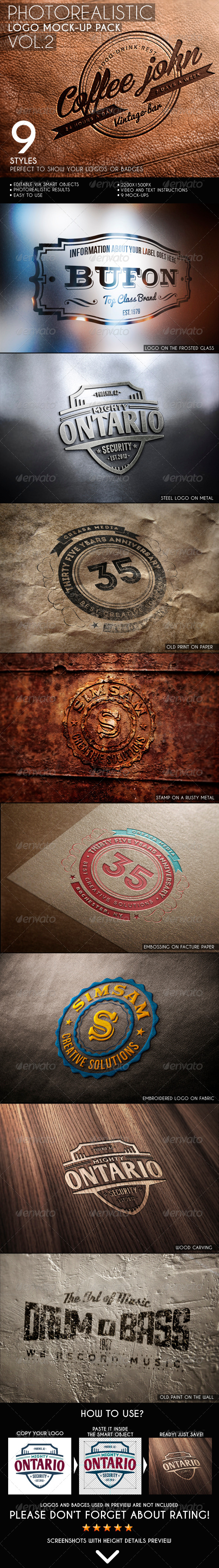 pack logo photorealistic 5 mockup download Free « Vol.2 Photorealistic File Pack Mock Up Designer Logo