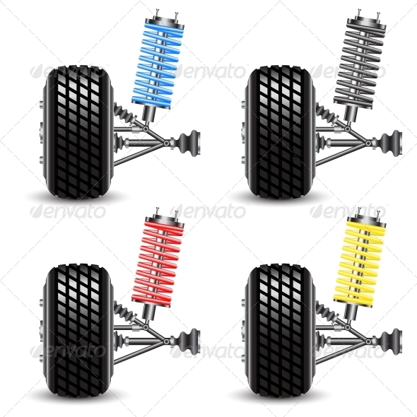 Set Car Suspension, Frontal View