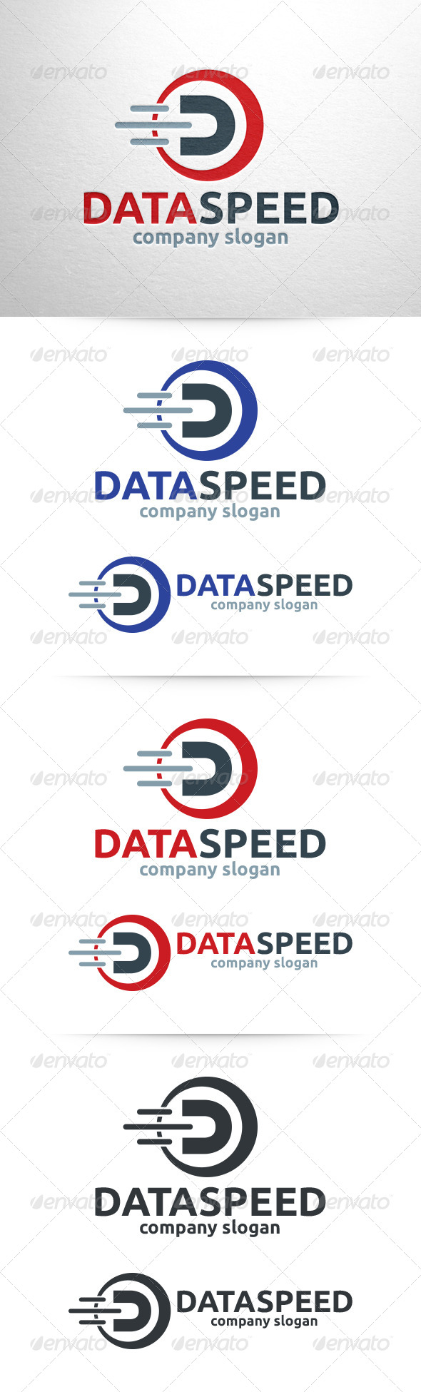 Data Speed - Letter D Logo