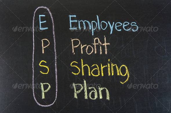 Chalk drawing :EPSP, Employees, Profit,Sharing,Plan