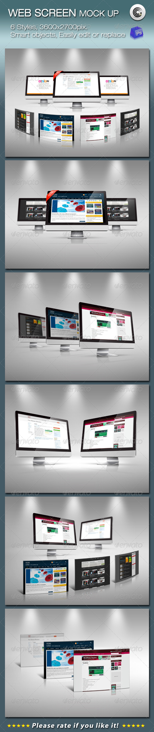 6 Styles Web Screen Mock-up 6 Styles Web Screen Mock-up