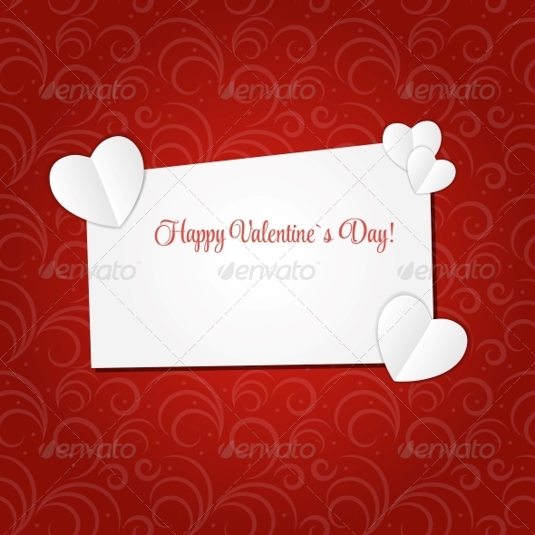 Happy Valentines Day Card with Heart