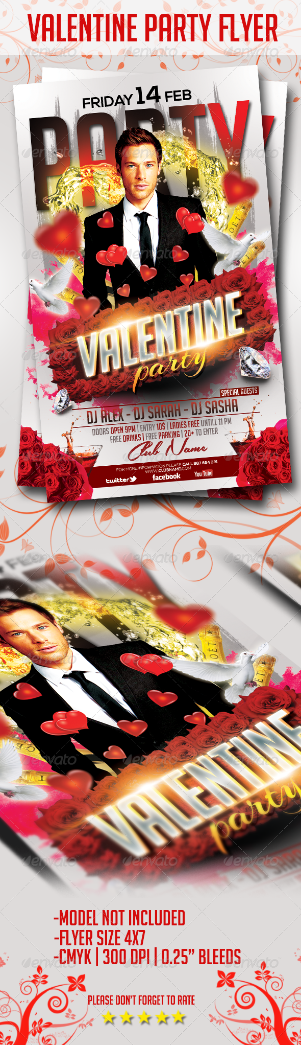 Valentine Party Flyer Template