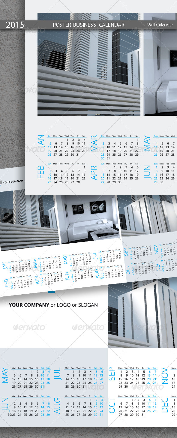 Poster Business Calendar Template 2015 (2014)