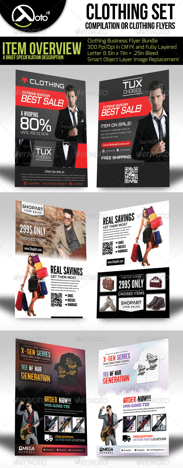 Clothing Store Flyer Bundle Set - Flyers Print Templates