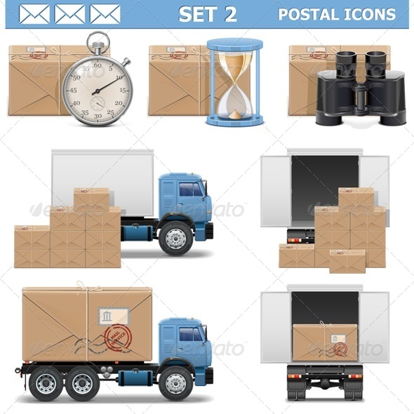 Vector Postal Icons Set 2 Vector Postal Icons Set 2