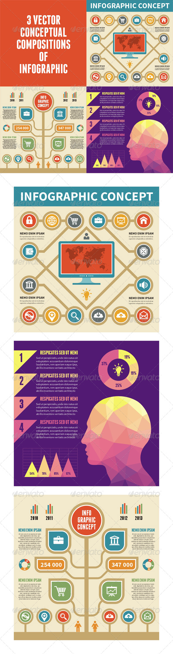 3 Infographic Concept for Presentation - Infographics