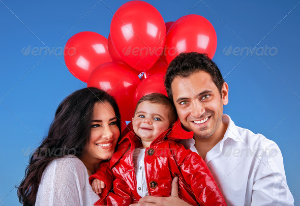 Cheerful young family