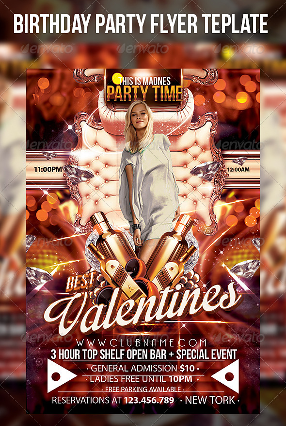 Valentines Party Flyer Template