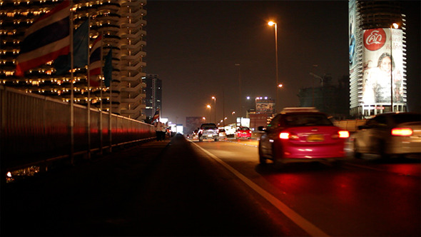 Nightime Traffic Bangkok Thailand 2 Nightime Traffic Bangkok Thailand 2