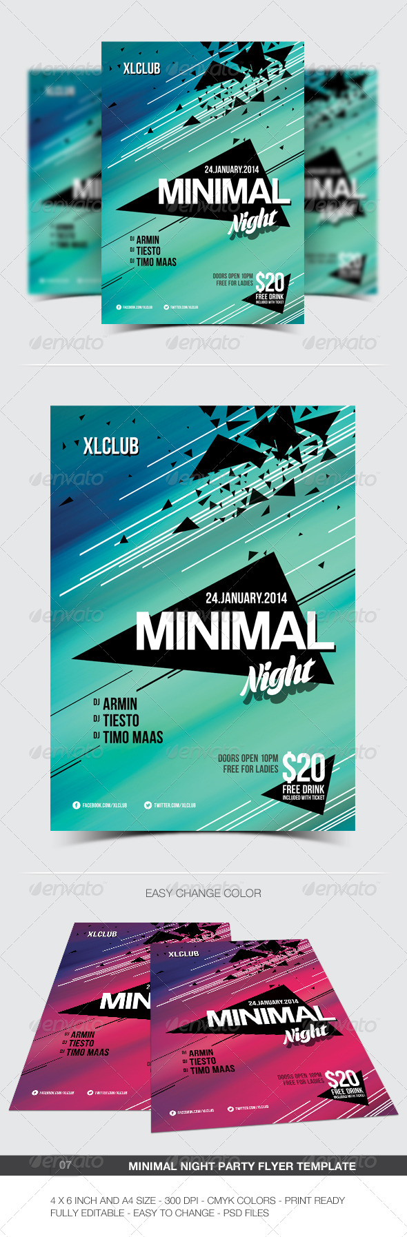 Minimal Night Party Flyer Poster 07 Minimal Night Party Flyer Poster 07