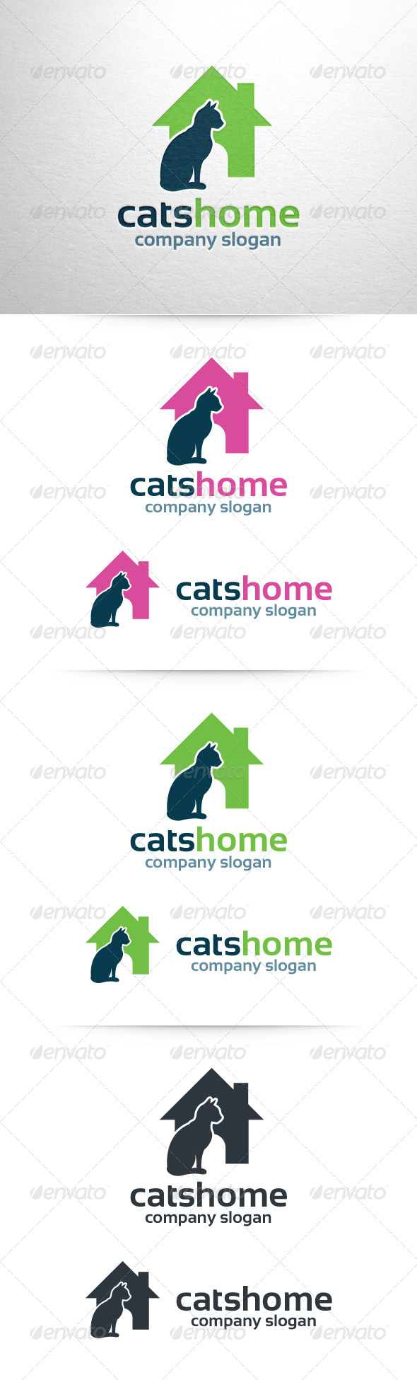 Cats Home Logo Template