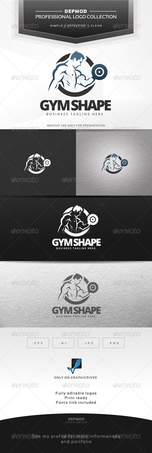 Gym Shape Logo - Humans Logo Templates