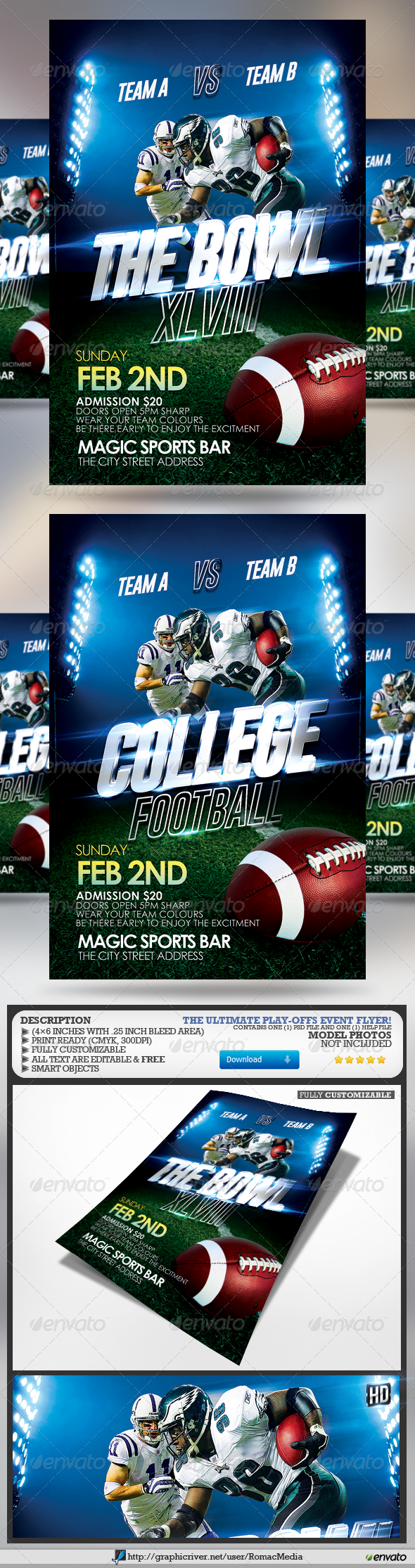 The Bowl and College Football Flyer